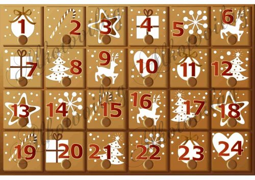 Adventi naptár mézeskalács díszekkel