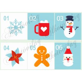 Adventi számok kék-fehér alapon nagyban