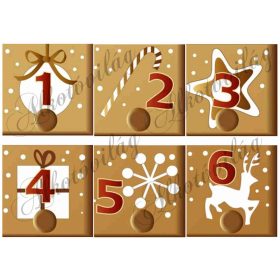 Adventi számok mézeskalács színben nagyban