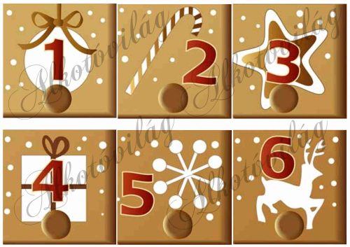 Adventi számok mézeskalács színben nagyban