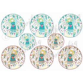 Angyalkás körök zöldes árnyalatban