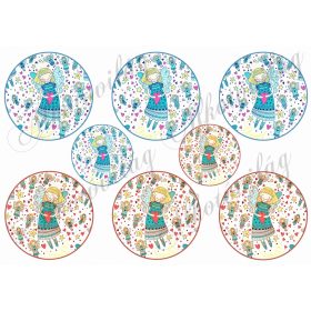 Angyalkás körök kékes árnyalatban