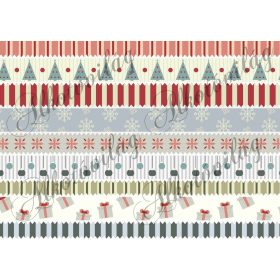 Bordűr karácsonyi mintákkal fektetve