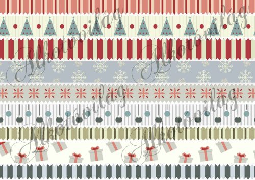 Bordűr karácsonyi mintákkal fektetve