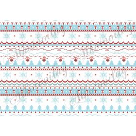 Bordűr kék-piros színben fektetve kékesben