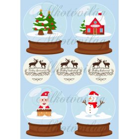 Hógömbök szarvasos címkékkel