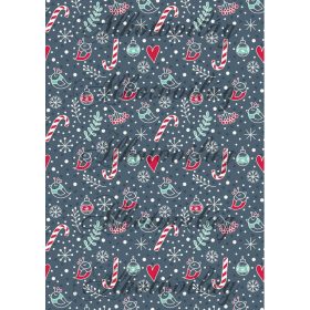 Karácsonyi kismadarad sötétkék alapon