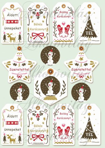 Kártyák retro karácsonyi