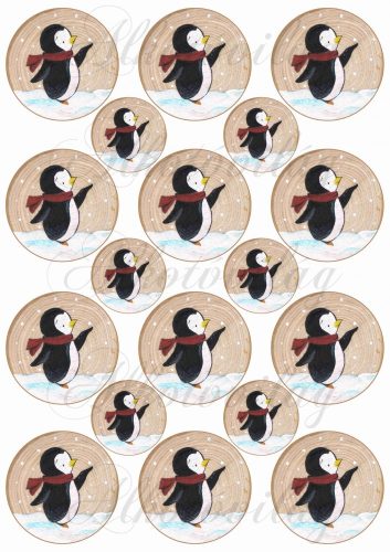 Pingvinek kézzel festve