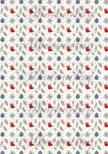 Piros kiscsizmák kék gömb díszekkel