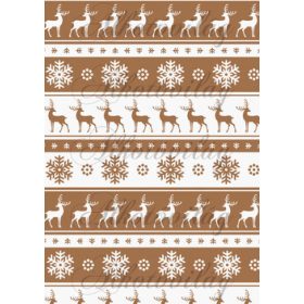 Szarvasok-hópelyhek norvég minta - barna