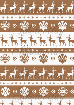 Szarvasok-hópelyhek norvég minta - barna