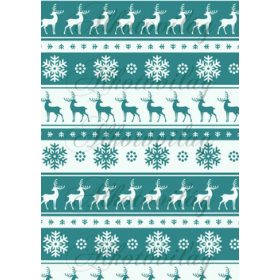 Szarvasok-hópelyhek norvég minta - kék