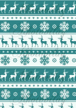 Szarvasok-hópelyhek norvég minta - kék