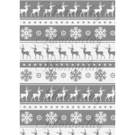 Szarvasok-hópelyhek norvég minta - szürke