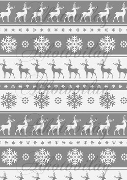 Szarvasok-hópelyhek norvég minta - szürke