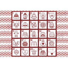 Ádventi számok pirosban