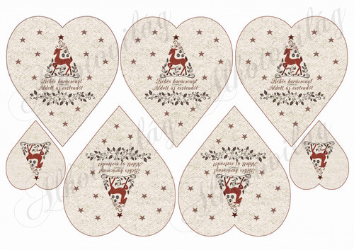 Szarvasos háromszögek szív alapon 