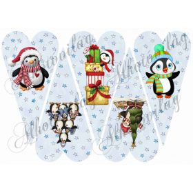 Pingvinek csillagos szív alapon 