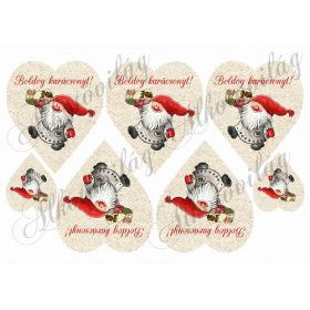 Manós - muffinos szív drapp alapon  