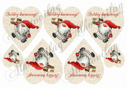 Manós - muffinos szív drapp alapon  