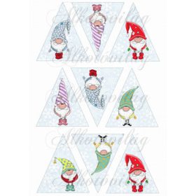 Manók fenyődíszhez hópelyhes alappal 