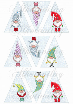 Manók fenyődíszhez hópelyhes alappal 