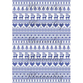 Karácsonyi kék sorminta 