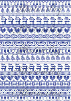 Karácsonyi kék sorminta 