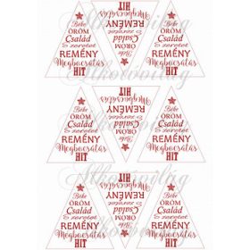 Feliratos háromszögek karácsonyfadíszhez