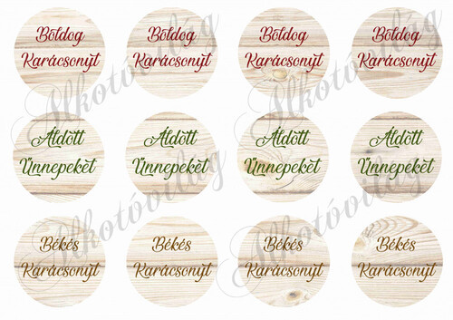 Fa kör alapok karácsonyi feliratokkal 