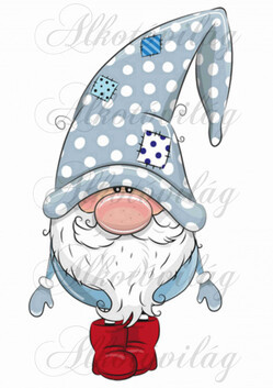 Szürkéskék sapkás manó