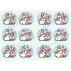 Róka hóemberrel körökben 12 db