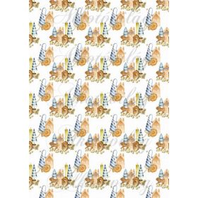 Fa hintaló házikókkal gyertyával