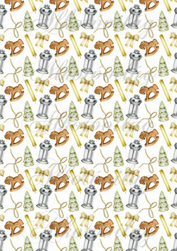 Hintaló, lámpás, fenyőfa, masni