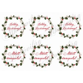 Karácsonyi magyal koszorúk - kétféle felirattal