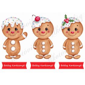 Mézeskalács figurák nagyban + Boldog karácsonyt felirat