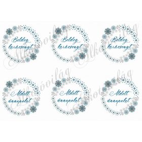 Kék hópelyhes keretek kétféle felirattal