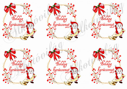 Mikulásos keret Boldog karácsonyt felirattal