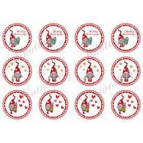 Manók piros pöttyös kör alapokon