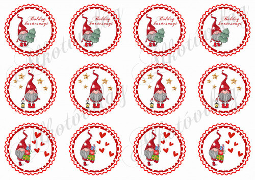 Manók piros pöttyös kör alapokon