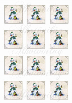 Festett hóemberke lámpással- KICSIBEN