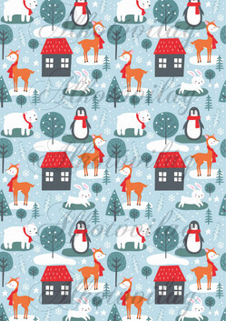 Jegesmaci őzike pingvin- téli kép