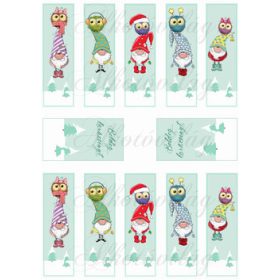 Karácsonyi könyvjelzők manókkal és baglyokkal KICSIBEN