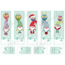 Karácsonyi könyvjelzők manókkal és baglyokkal