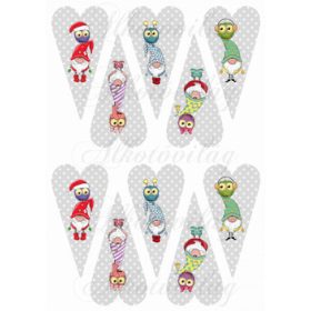 Manók baglyokkal pöttyös szívekben KICSIBEN