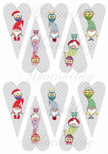 elves with owls in spotted hearts small