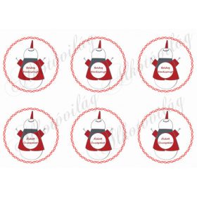  Hóemberkék kétféle felirattal piros csavart körökben