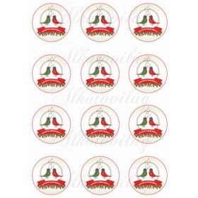 Daloló madárkák boldog karácsonyt felirattal KICSIBEN