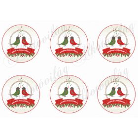 Daloló madárkák boldog karácsonyt felirattal